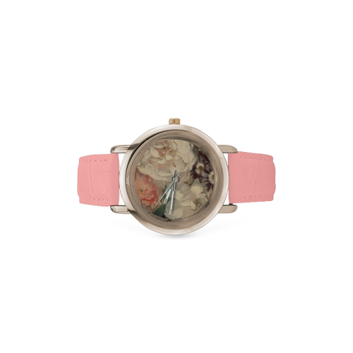 FLOWERS Women's Rose Gold Leather Strap Watch(Model 201)