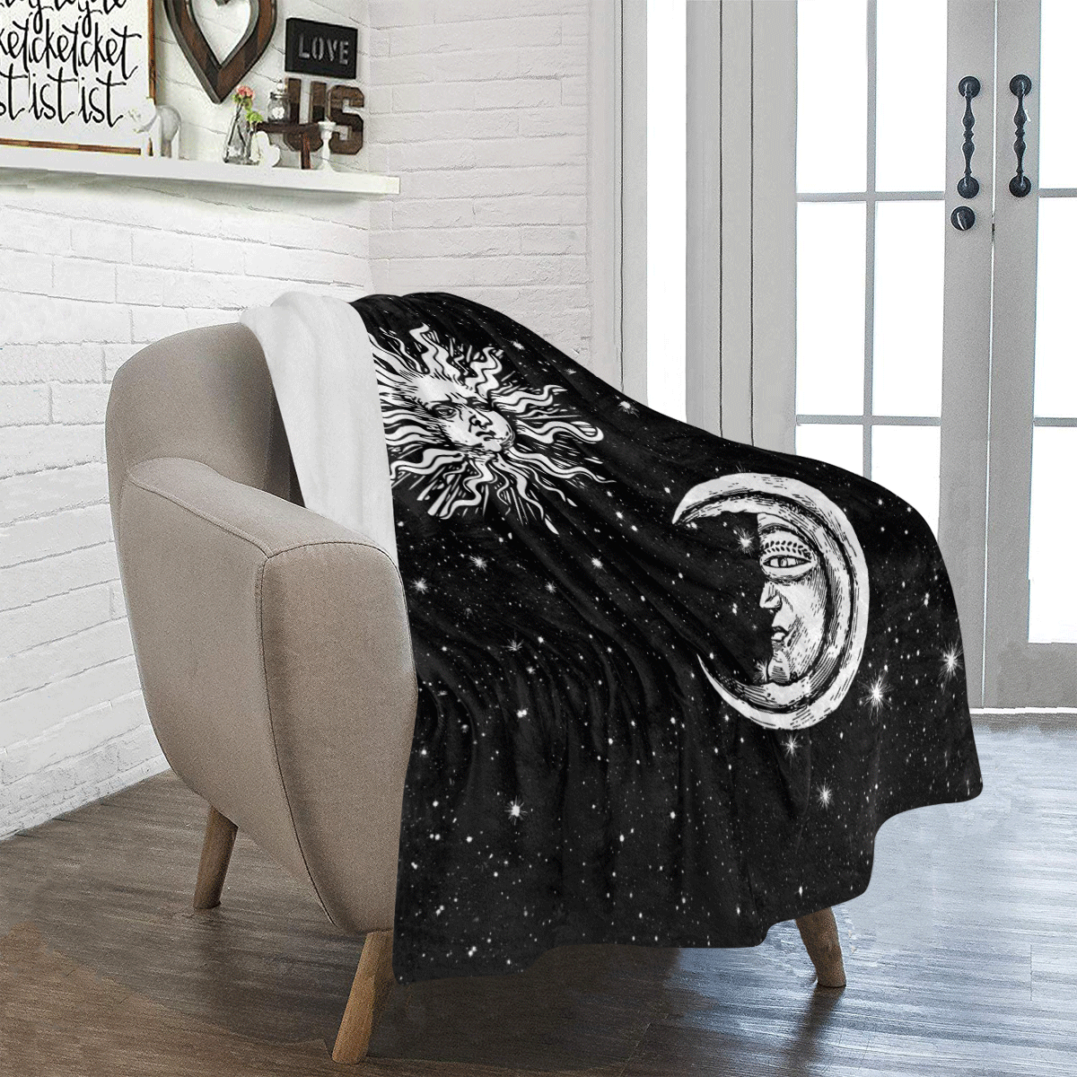 Mystic Stars, Moon and Sun Ultra-Soft Micro Fleece Blanket 40"x50"