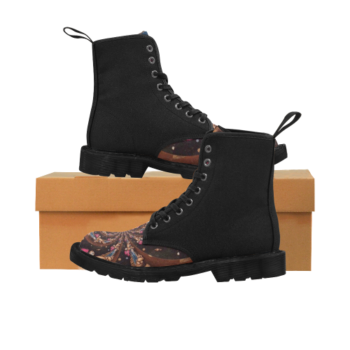BA ART DECO Martin Boots for Women (Black) (Model 1203H)