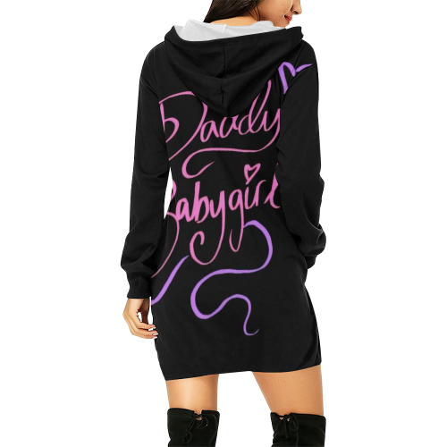 Daddy's Babygirl All Over Print Hoodie Mini Dress (Model H27)