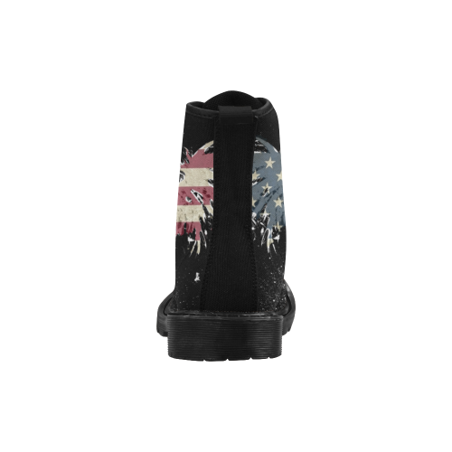 USA Flag Martin Boots for Women (Black) (Model 1203H)