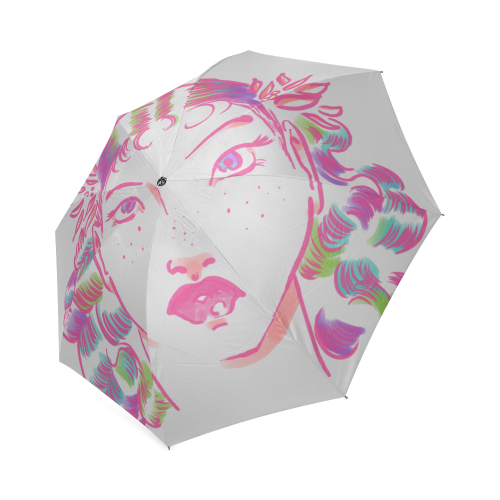 Vintage Girl Pink Foldable Umbrella (Model U01)