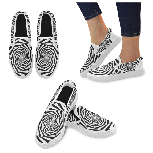 Spiral Men's Slip-on Canvas Shoes (Model 019)