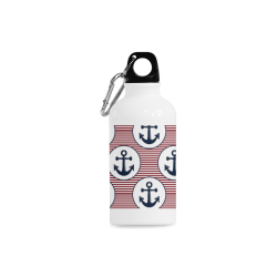 navy and red anchor nautical design Cazorla Sports Bottle(13.5OZ)
