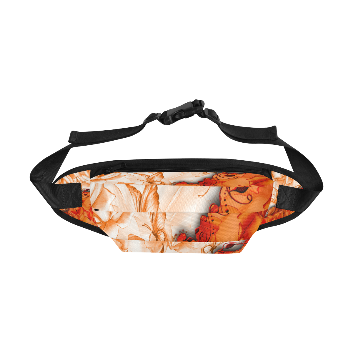 Sorf red flowers with butterflies Fanny Pack/Large (Model 1676)
