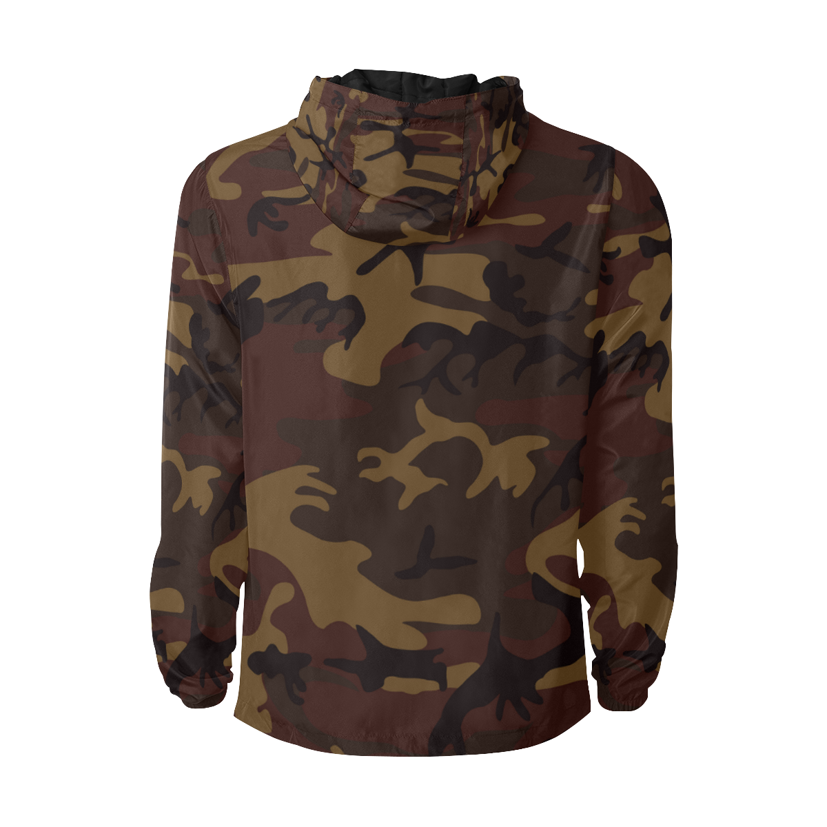 Camo Dark Brown All Over Print Quilted Windbreaker for Men (Model H35)