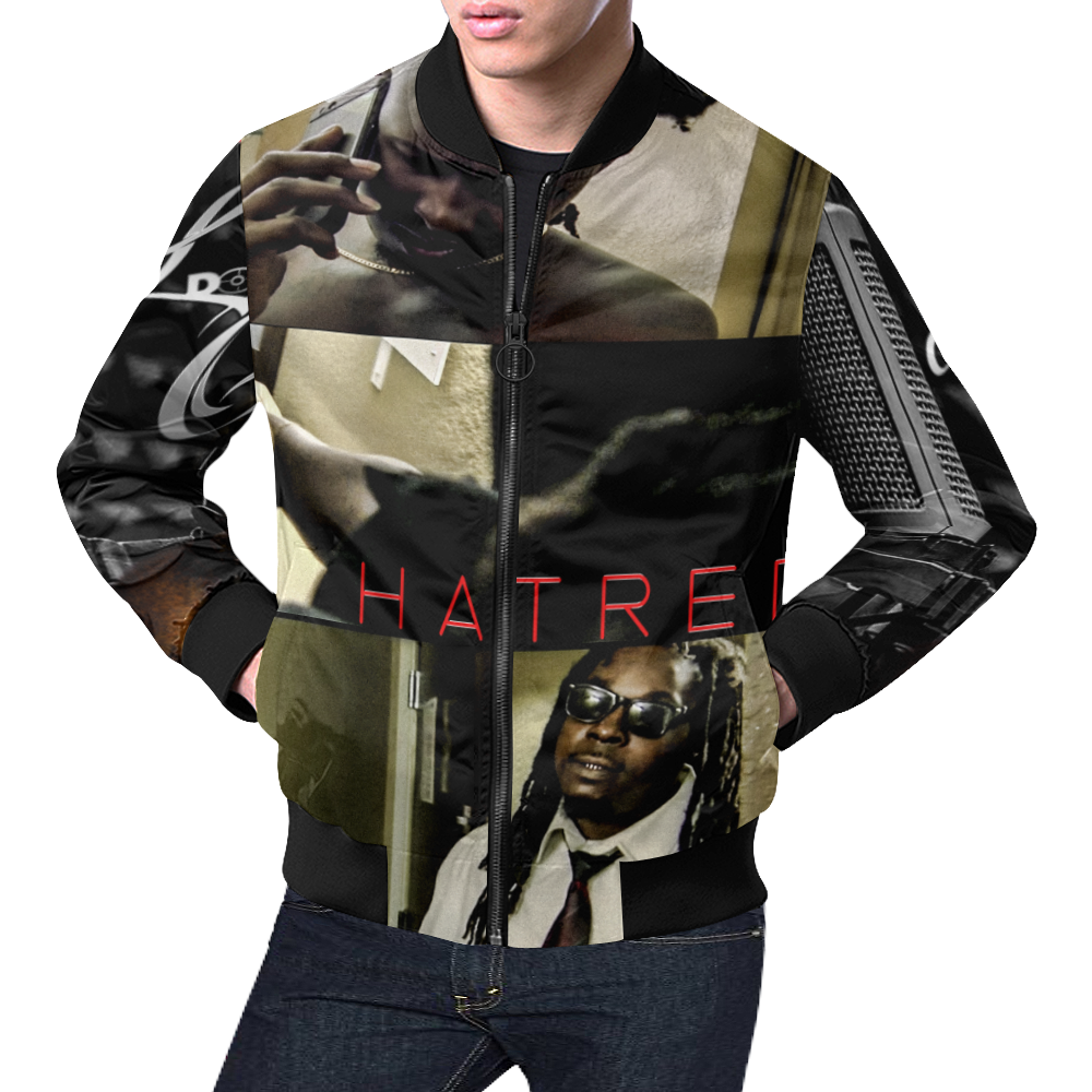 L Dot G HATRED All Over Print Bomber Jacket for Men (Model H19)