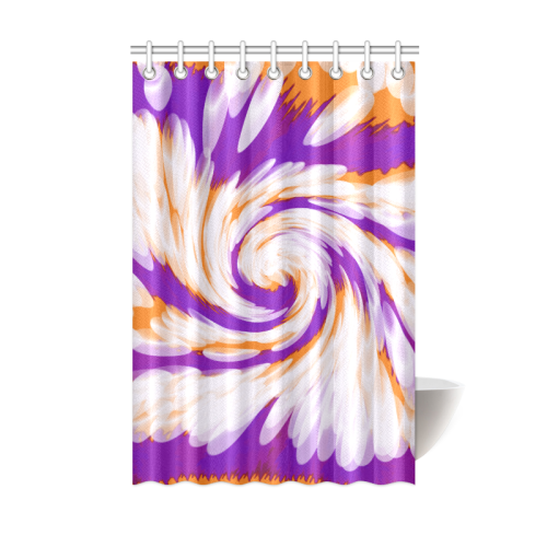Purple Orange Tie Dye Swirl Abstract Shower Curtain 48"x72"