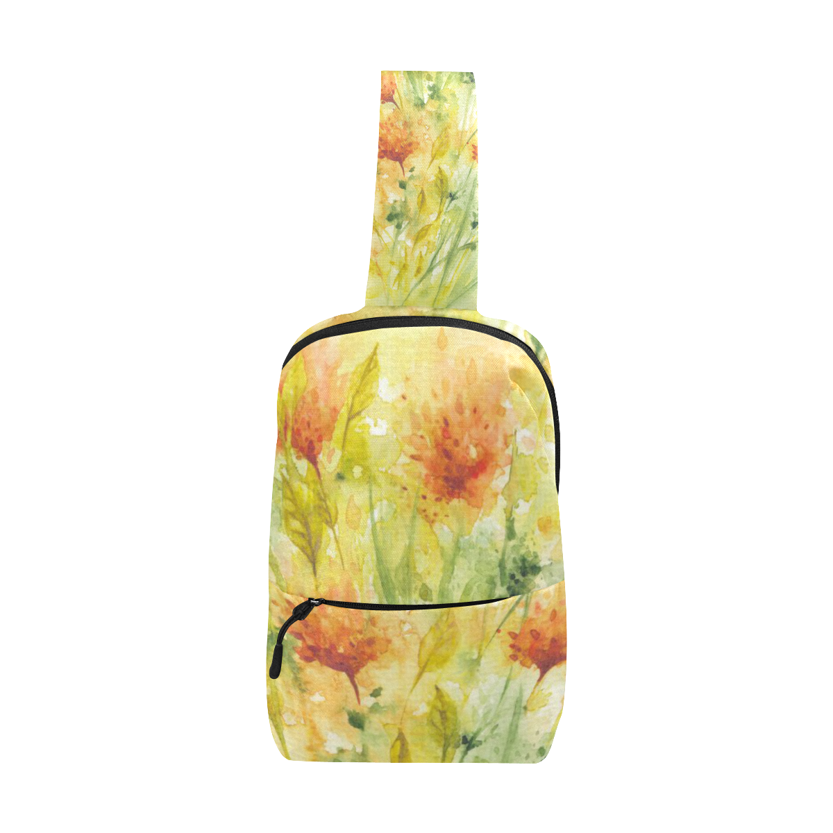 Yellow Wild Flowers Watercolors - floral Chest Bag (Model 1678)