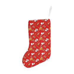 Christmas Gingerbread Snowman and Santa Claus Christmas Stocking (Without Folded Top)