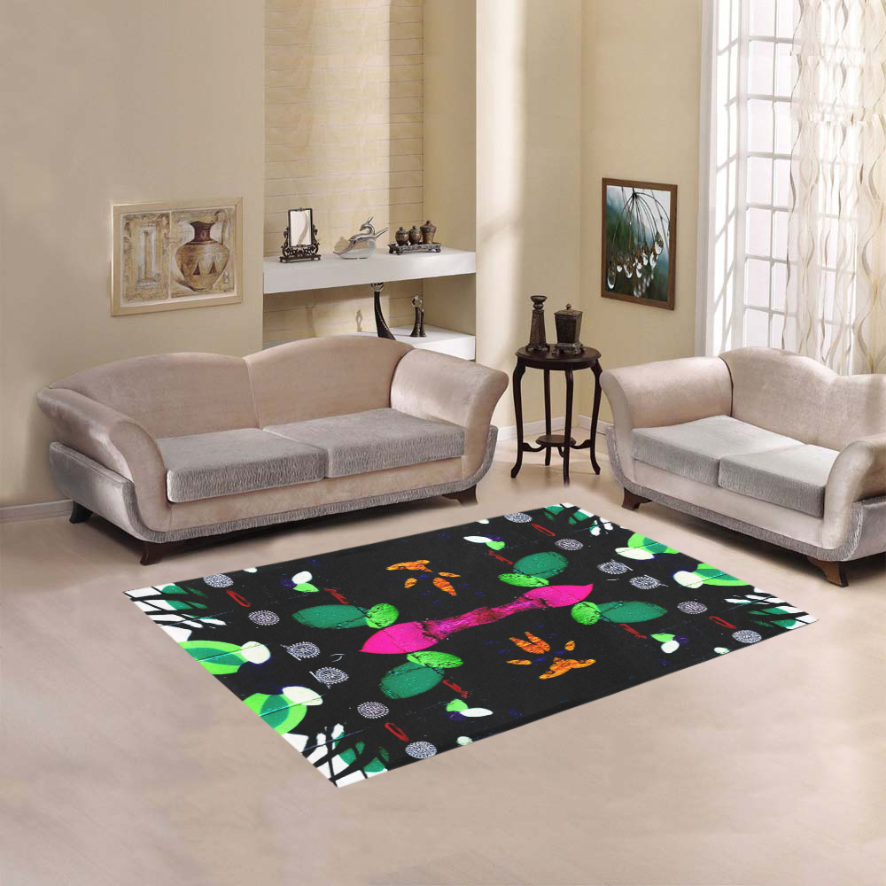 graffiti_designs_green_and_pink_area_rug_area_rug_5_3_x4 Area Rug 5'3''x4'