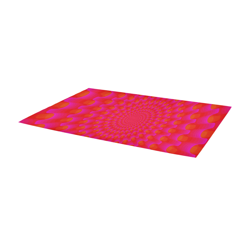 Pink red spiral Area Rug 9'6''x3'3''