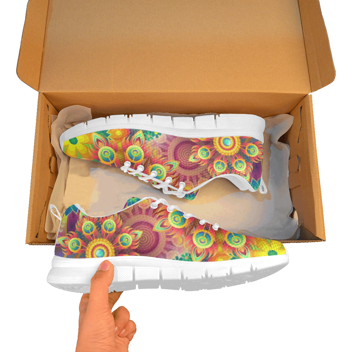 Psychedelic Women's Breathable Running Shoes (Model 055)