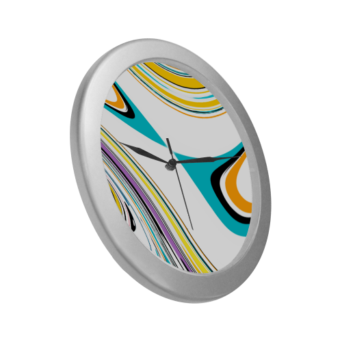 untitledabstract Silver Color Wall Clock