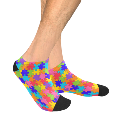 Rainbow Jigsaw Puzzle Men's Ankle Socks