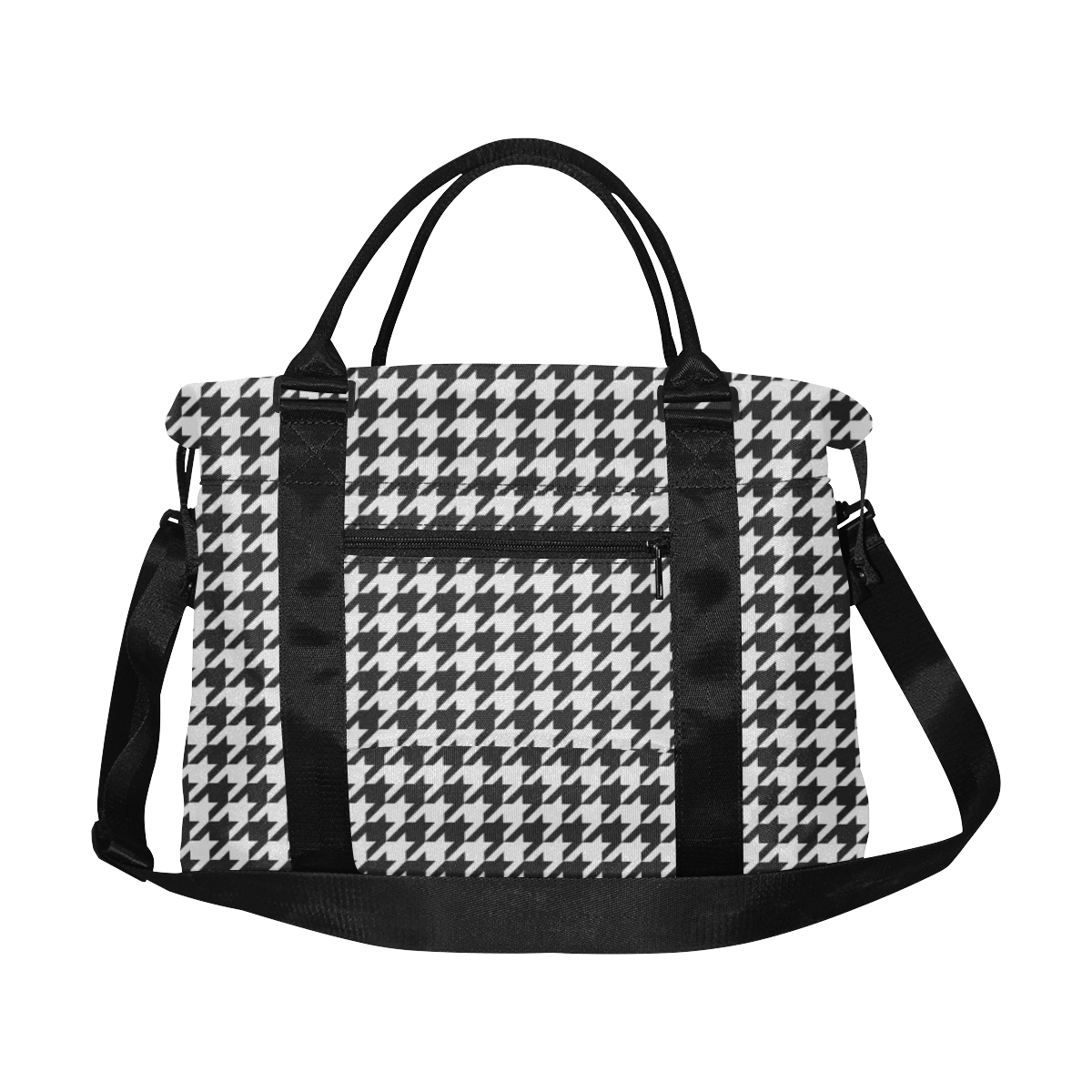 Friendly Houndstooth Pattern,black  by FeelGood Large Capacity Duffle Bag (Model 1715)