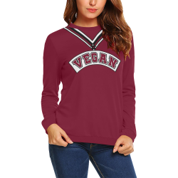 Vegan Cheerleader All Over Print Crewneck Sweatshirt for Women (Model H18)