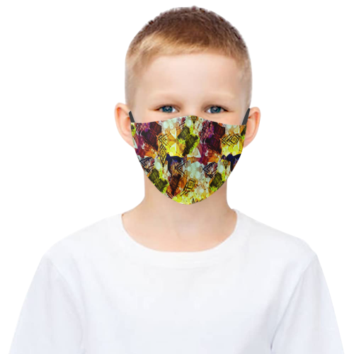 Graffiti Style - Markings on Watercolors 3D Mouth Mask with Drawstring (Pack of 3) (Model M04)