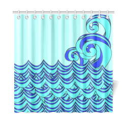 wavesshowercurtain Shower Curtain 72"x72"