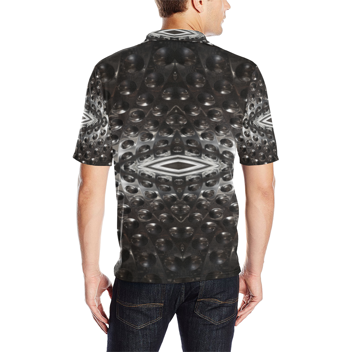 in the machine Men's All Over Print Polo Shirt (Model T55)
