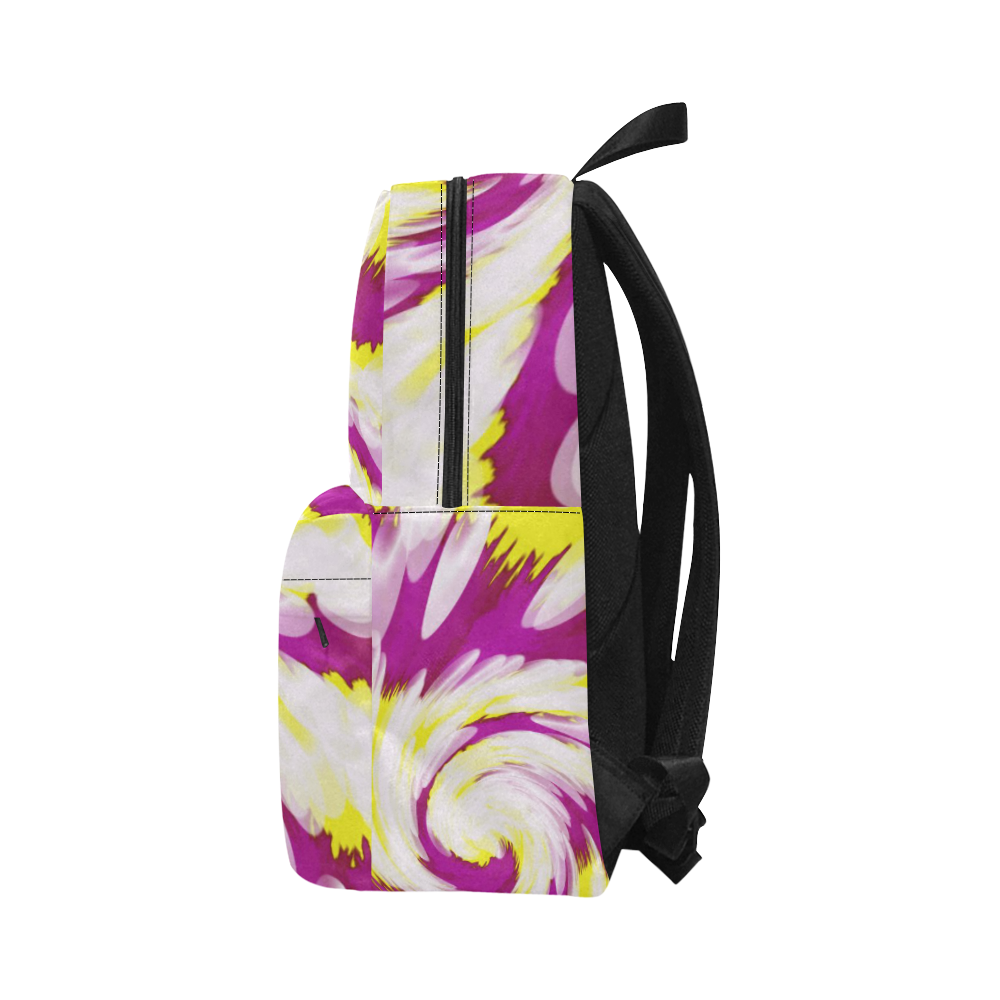 Pink Yellow Tie Dye Swirl Abstract Unisex Classic Backpack (Model 1673)
