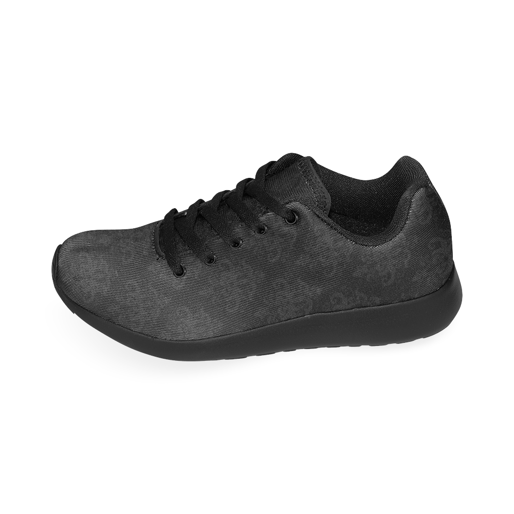 Black on Black Pattern Women’s Running Shoes (Model 020)