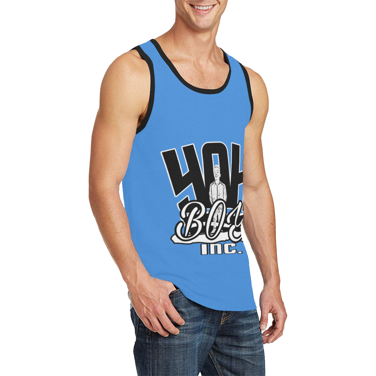 YahBoy Inc Blue Men's All Over Print Tank Top (Model T57)
