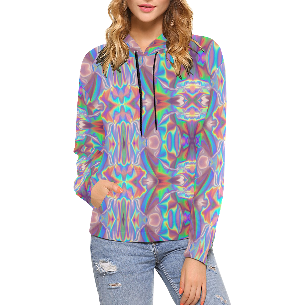 holo All Over Print Hoodie for Women (USA Size) (Model H13)
