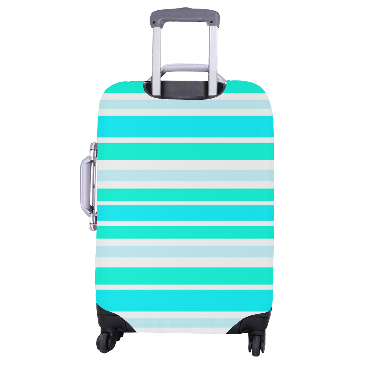 Turquoise Green Stripes Luggage Cover/Large 26"-28"