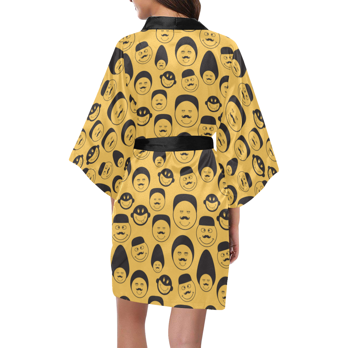 yellow emotion faces Kimono Robe