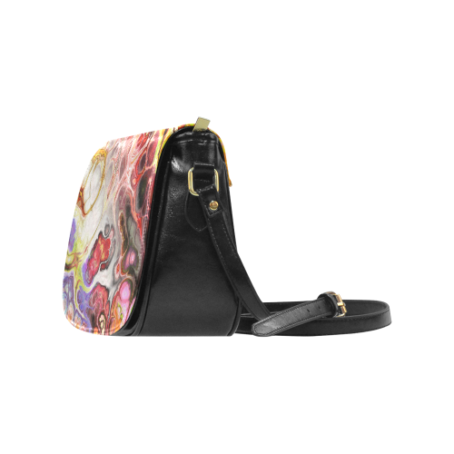 Colorful Marble Design Classic Saddle Bag/Small (Model 1648)