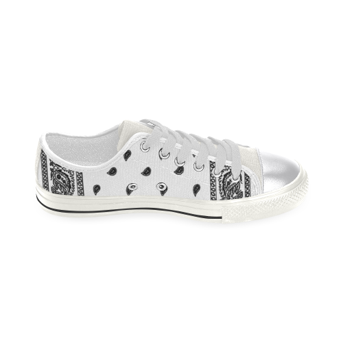 White Bandana Women's Classic Canvas Shoes (Model 018)