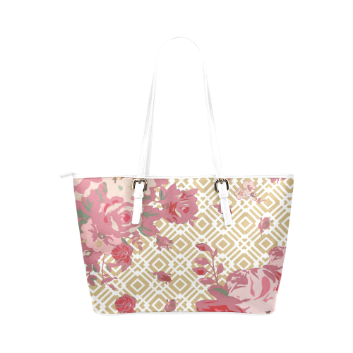 Eden's Floral Leather Tote Bag/Small (Model 1651)