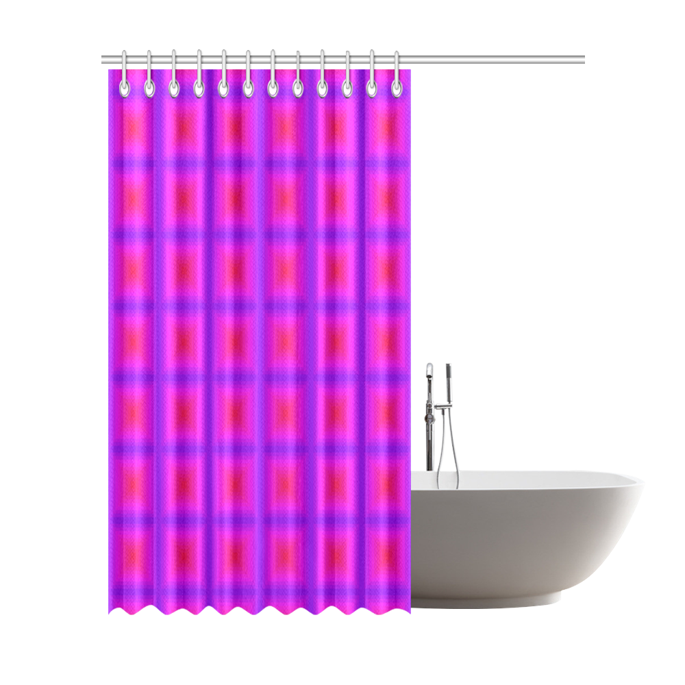 Pink purple multicolored multiple squares Shower Curtain 72"x84"