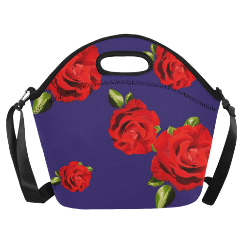 Fairlings Delight's Floral Luxury Collection- Red Rose Neoprene Lunch Bag/Large 53086a12 Neoprene Lunch Bag/Large (Model 1669)