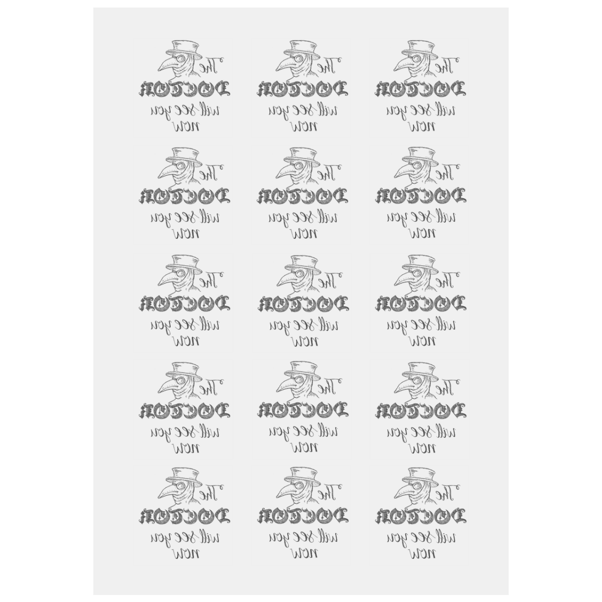 Plague Doctor 2 Personalized Temporary Tattoo (15 Pieces)