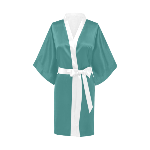 Extreme Eucalyptus Green Solid Color Kimono Robe