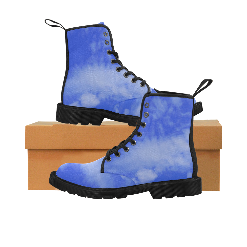 Blue Clouds Martin Boots for Men (Black) (Model 1203H)