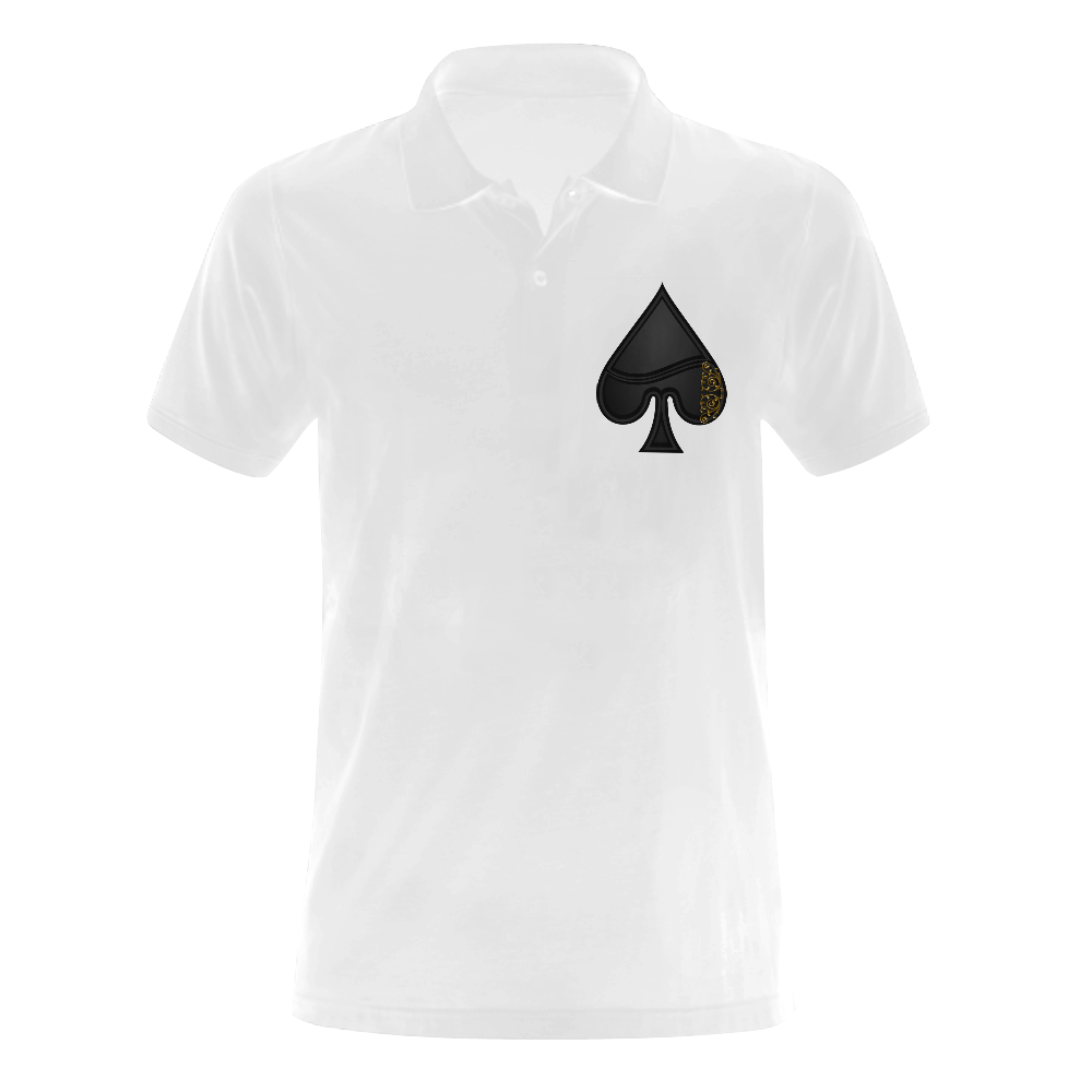 Spade Playing Card Symbol Men's Polo Shirt (Model T24)