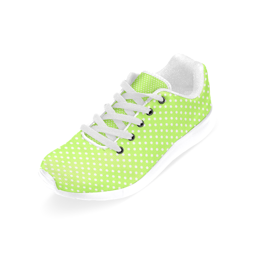 Mint green polka dots Women's Running Shoes/Large Size (Model 020)