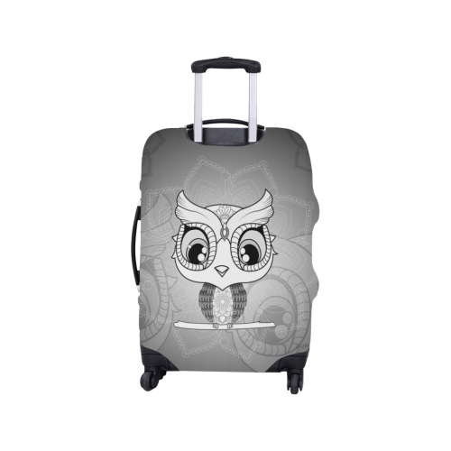 Cute owl, mandala design black and white Luggage Cover/Small 18"-21"