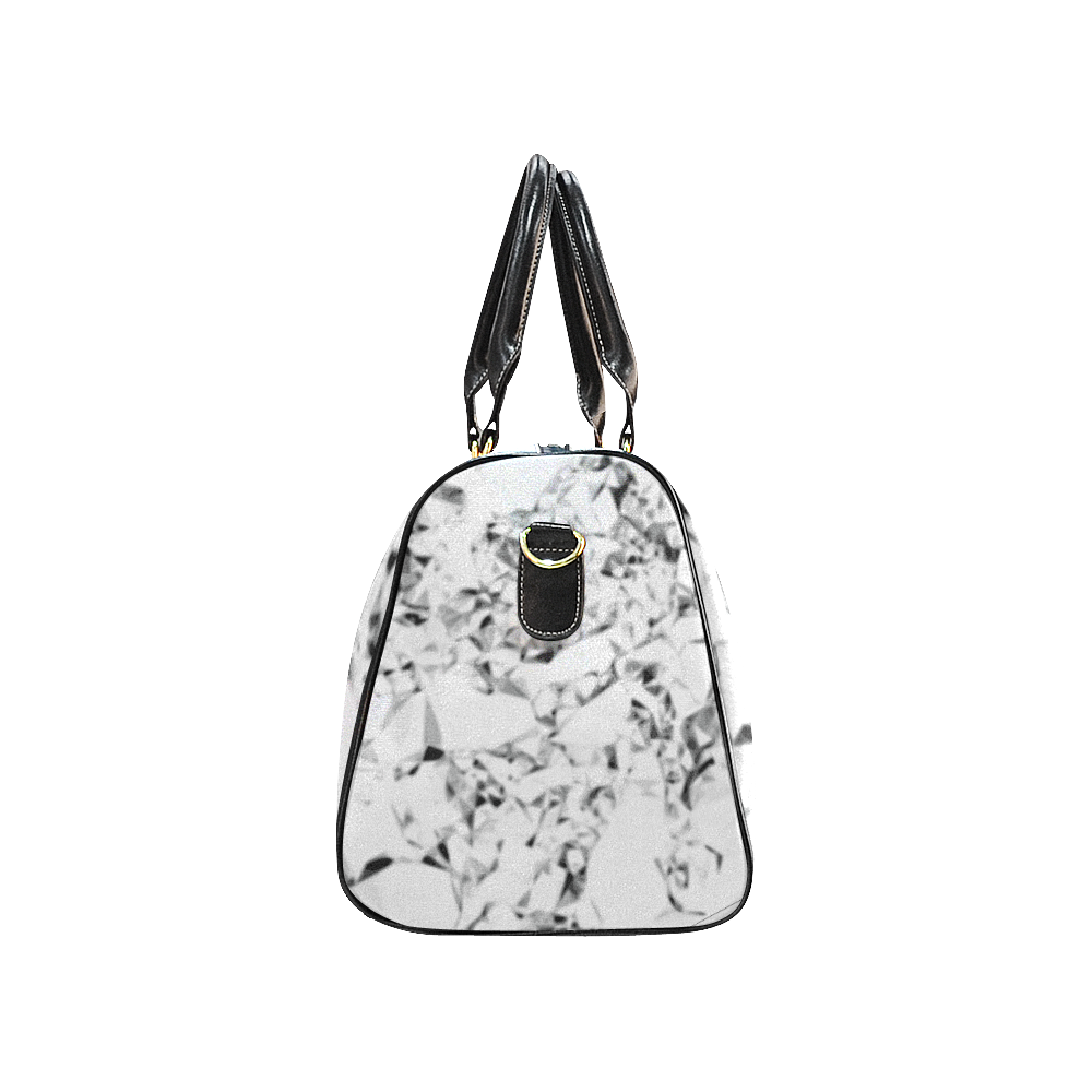 Diamond white grey silver black triangle geometric abstract New Waterproof Travel Bag/Small (Model 1639)