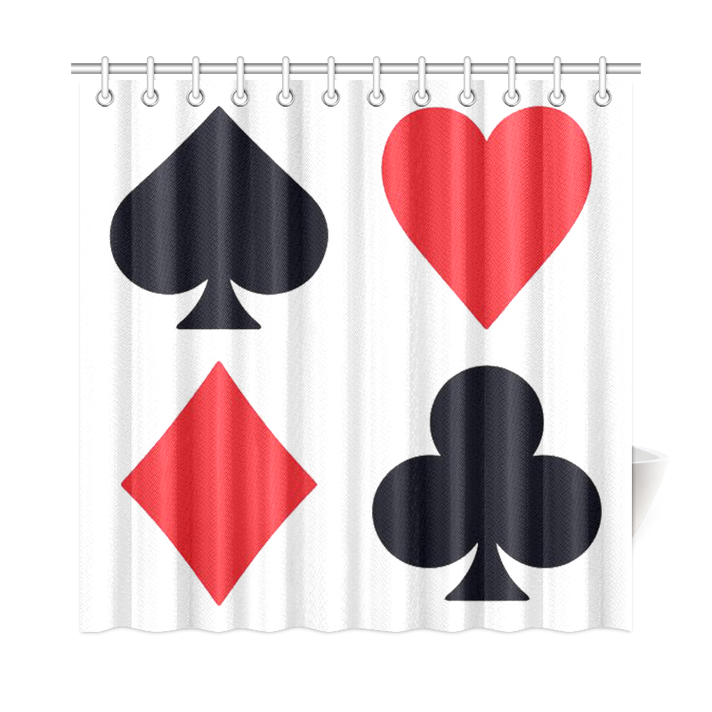 playing card suits Shower Curtain 72"x72"