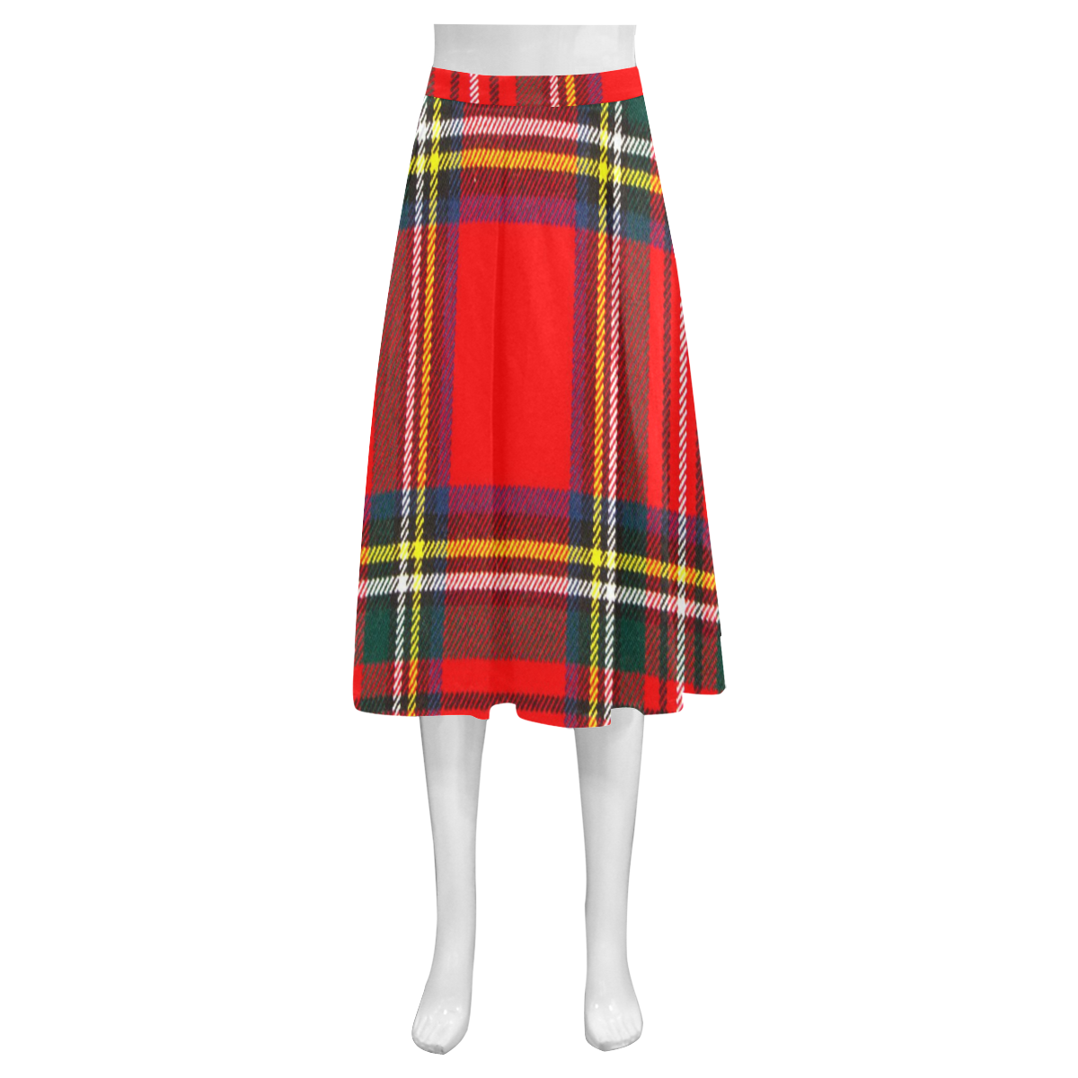 STEWART ROYAL MODERN HEAVY WEIGHT TARTAN Mnemosyne Women's Crepe Skirt (Model D16)