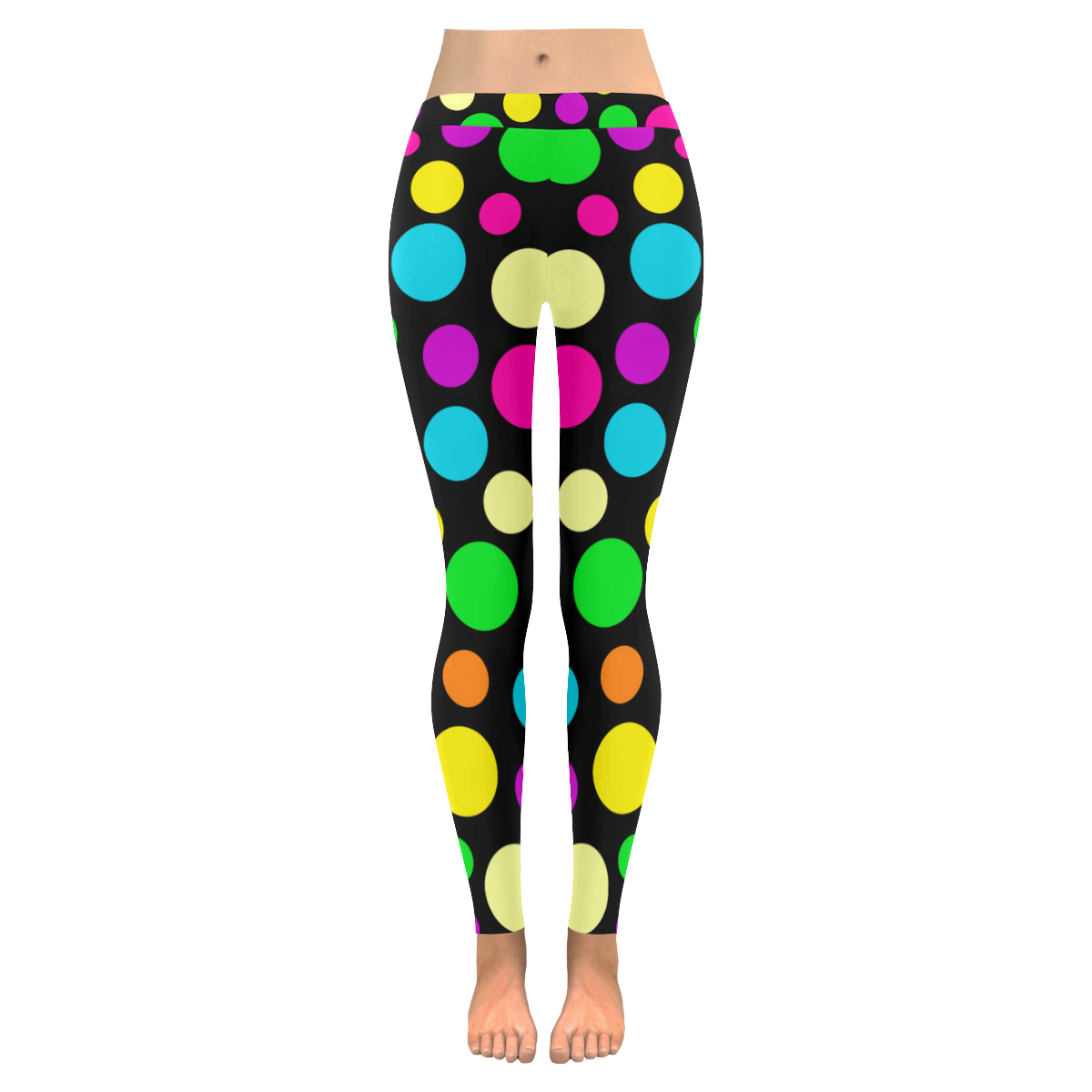 Circulos Multicolores Women's Low Rise Leggings (Invisible Stitch) (Model L05)