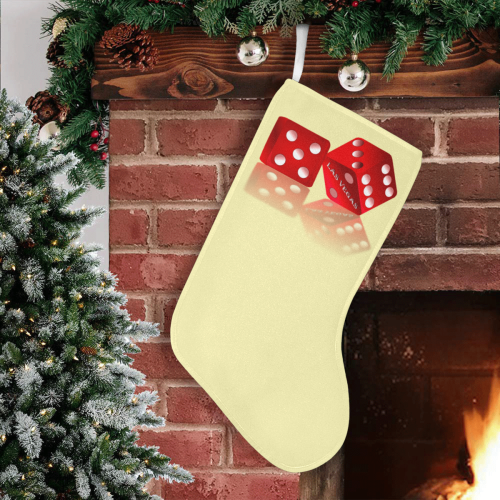 Las Vegas Craps Dice on Yellow Christmas Stocking (Without Folded Top)