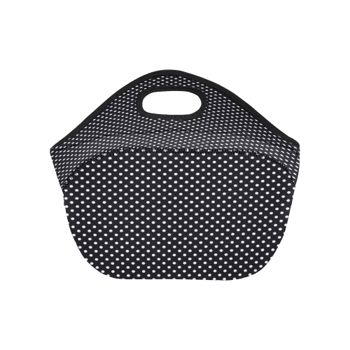 Black polka dots Neoprene Lunch Bag/Small (Model 1669)