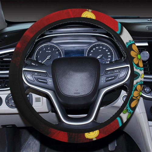 Wondeful  sugar skull Steering Wheel Cover with Elastic Edge