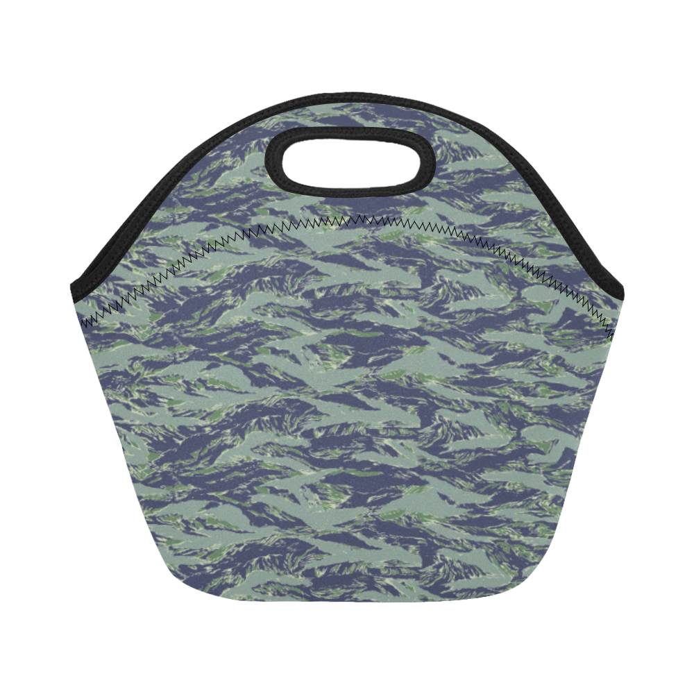 Jungle Tiger Stripe Green Camouflage Neoprene Lunch Bag/Small (Model 1669)