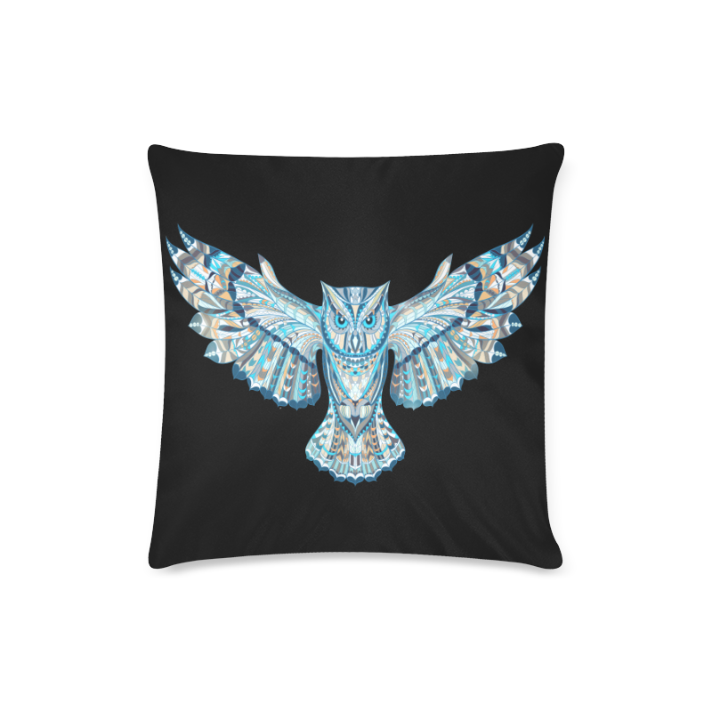 Flying Colorful Owl Design Custom Zippered Pillow Case 16"x16"(Twin Sides)